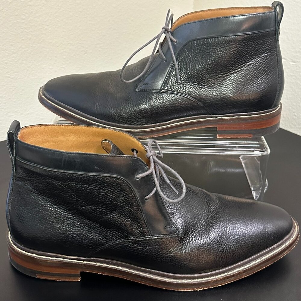 Cole Haan Chukka Ankle Boots Black Leather Lace Up Men's size 10M